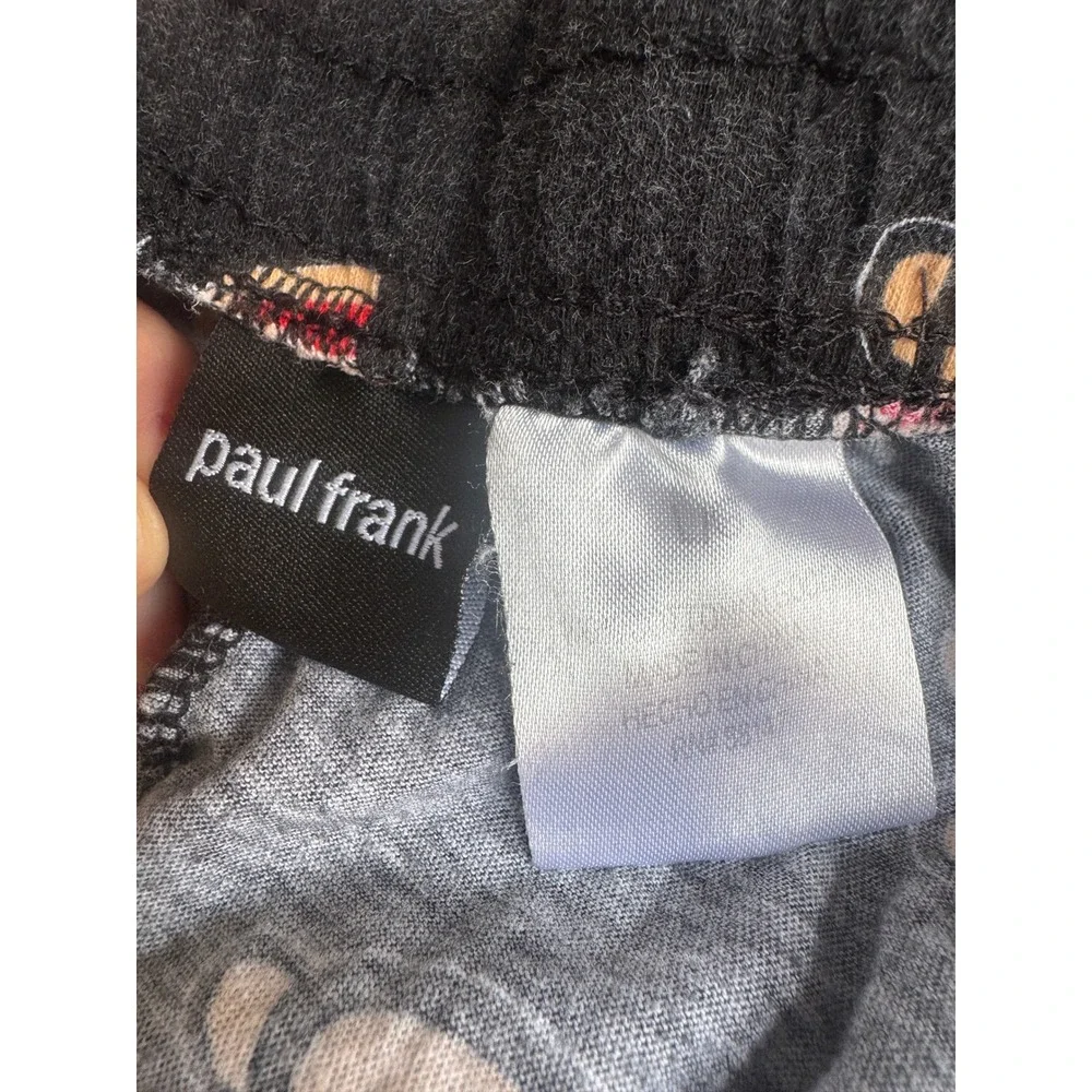 Paul Frank Pajama Pants Women Large Black Julius Monkey Fleece Y2K 90's
